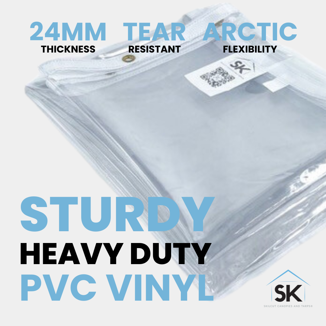 Skilcut® 24mil Clear Glass PVC Vinyl Tarp Enclosure Panel